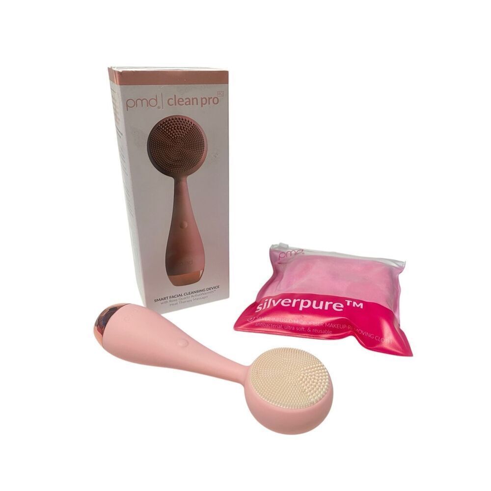 PMD Clean Pro Smart Facial Cleansing Device Silicone‎ Brush & Rose Quartz (READ)